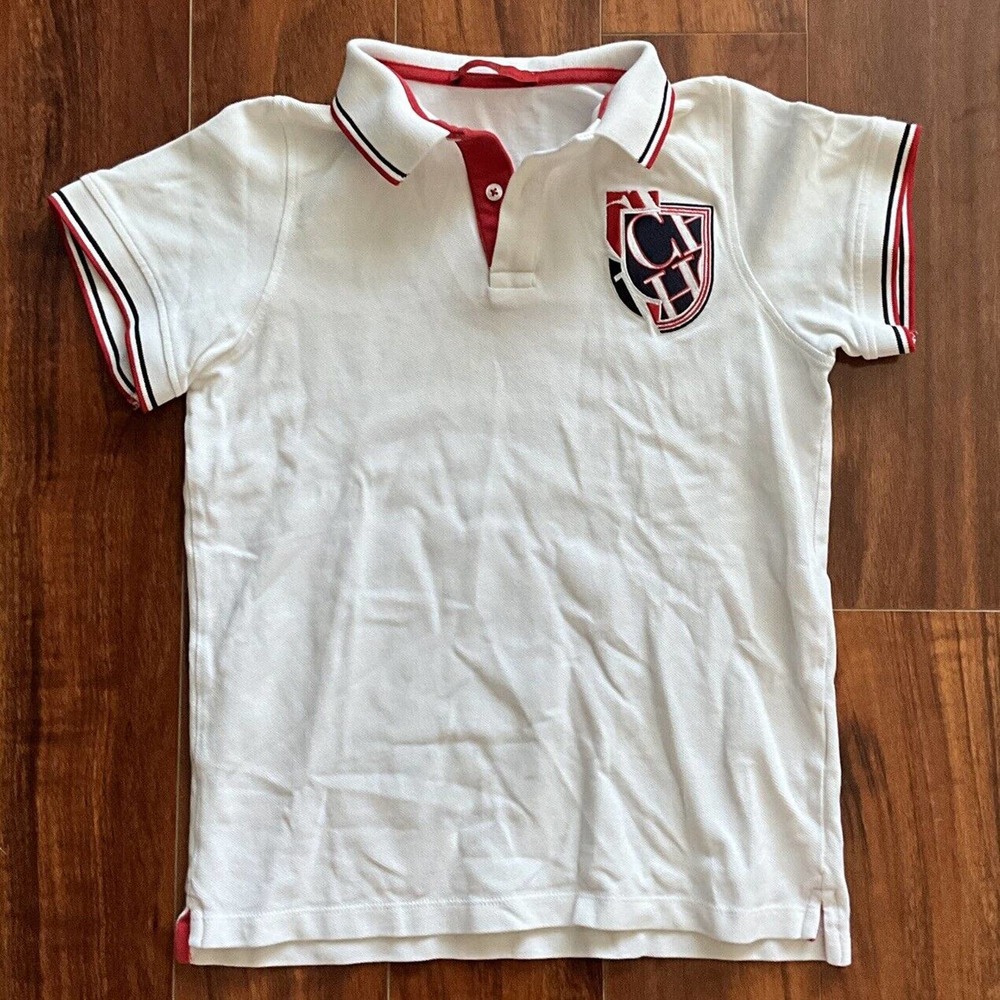 CAROLINA HERRERA Kids Boys White Short Sleeve Polo Size 12
